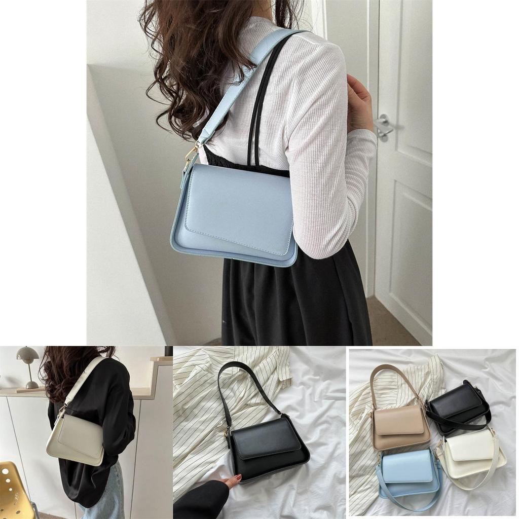 Chic Black White Blue Khaki Small Square Bag 2023 Summer New Fashion Women's Shoulder Bag