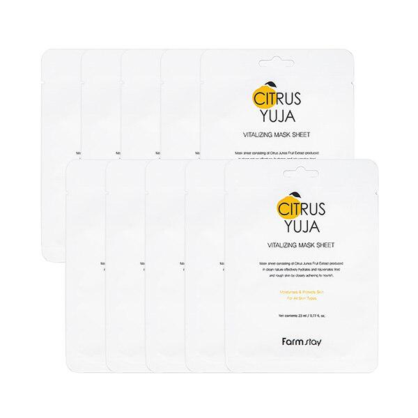 Farmstay_Citrus Yuzu Vitalizing Mask Sheet 23ml x 10 sheets