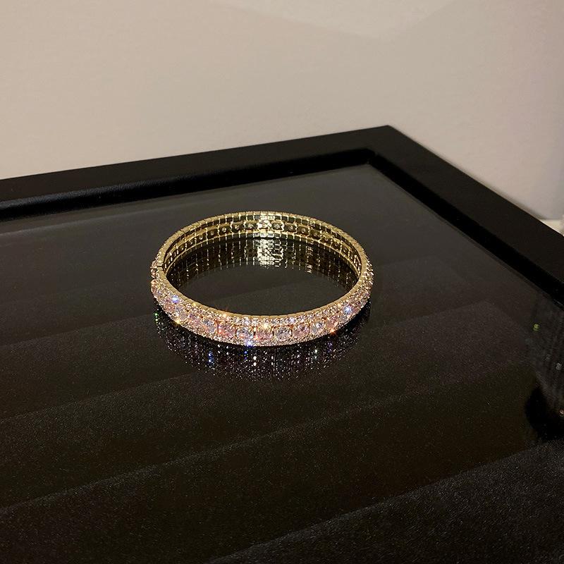 Браслет с микроинкрустацией цирконами, браслет в ретро-стиле, нишевые высококлассные универсальные украшения.