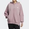 adidas Худи с полосатой нашивкой-логотипом, женское, с длинным рукавом, повседневное, спортивное, волшебный фиолетово-розовое, верхняя одежда HM2811