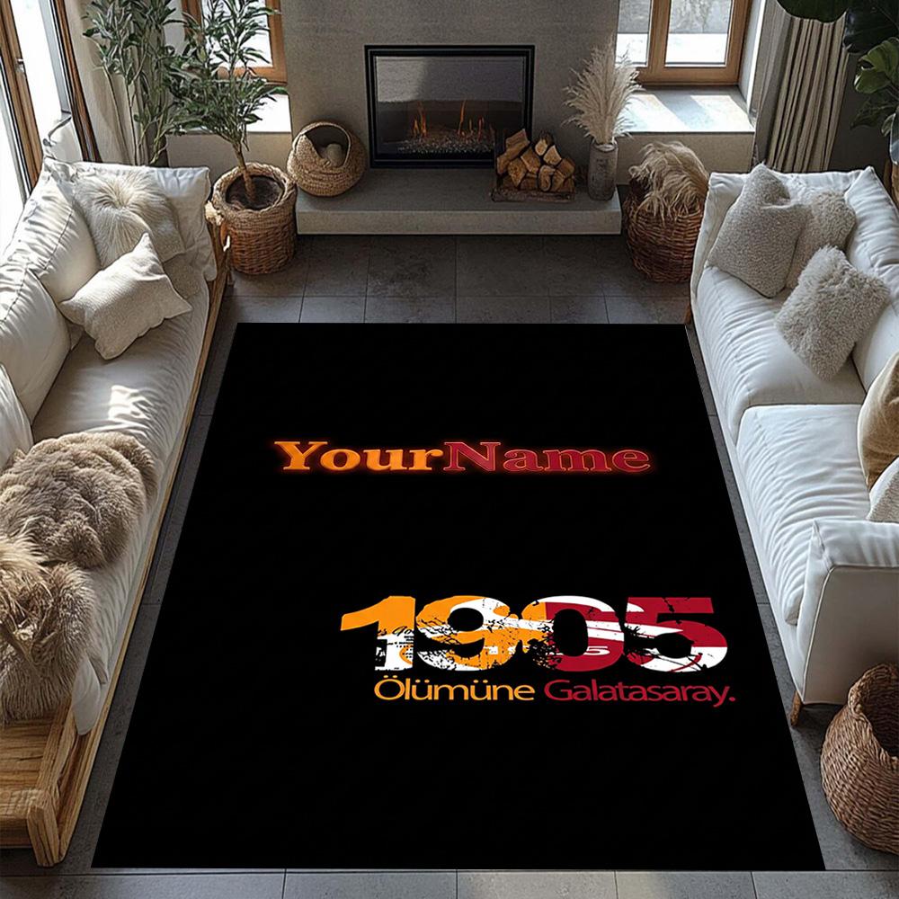 Galatasaray 293 Customized Name Area Rug Design for Dormitory Playrooms Hallway Kitchen Antislip Carpet Decorate Offices Birthday/Christmas Gift