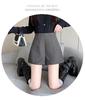 Женские серые шерстяные шорты-бермуды с высокой талией, А-силуэта, широкие, для осени/зимы