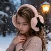 1 шт. Женские зимние однотонные наушники, уличные теплые пушистые флисовые зимние складные наушники для девочек, складные аксессуары