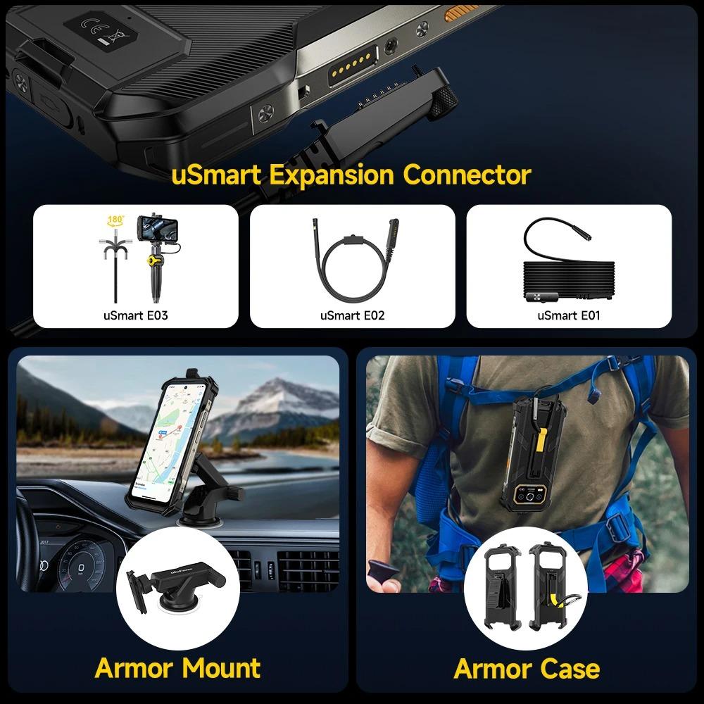 Ulefone Защищенный телефон Armor 27 4G 10600 мАч До 24 ГБ+256 ГБ Android 15 Смартфон 6,78" FHD 120 Гц Ночное видение Глобальный
