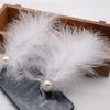 White Feather Hairpin Side Clip Hanfu Accessories Korean Feather Headdress Hairpin 