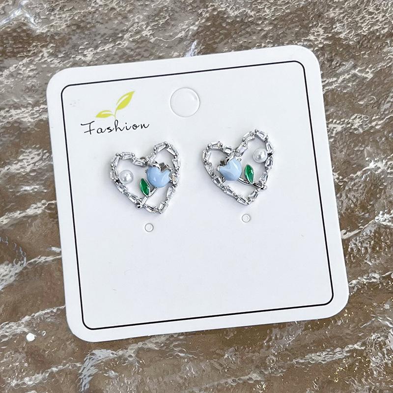 Свежие светло-голубые серьги, геометрические серьги, темперамент, сетка, красные модные шпильки, новая модная женщина