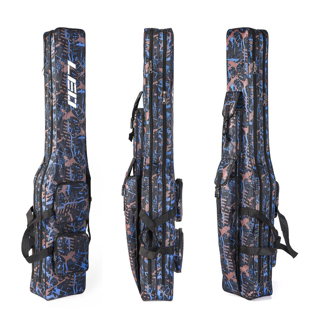 Новая двухслойная парусиновая сумка для рыбалки LEO, 1,3 м, портативная модная расширенная складная сумка для удочки большой емкости, сумка для переноски рыболовных снастей