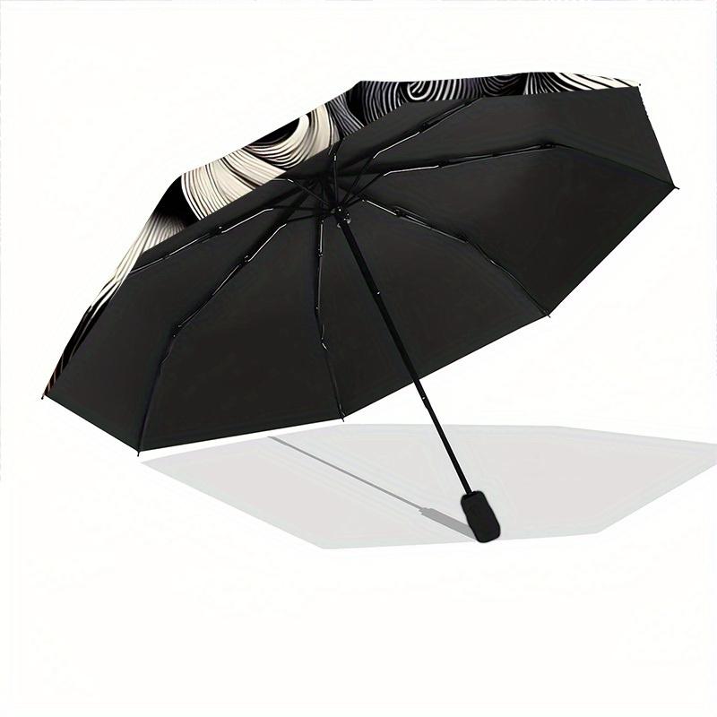 1pc Lion Face Artwork Umbrella - 8-Rib Automatic Open/Close, Fashionable Compact Umbrella for Outdoor Adventures yy250813189