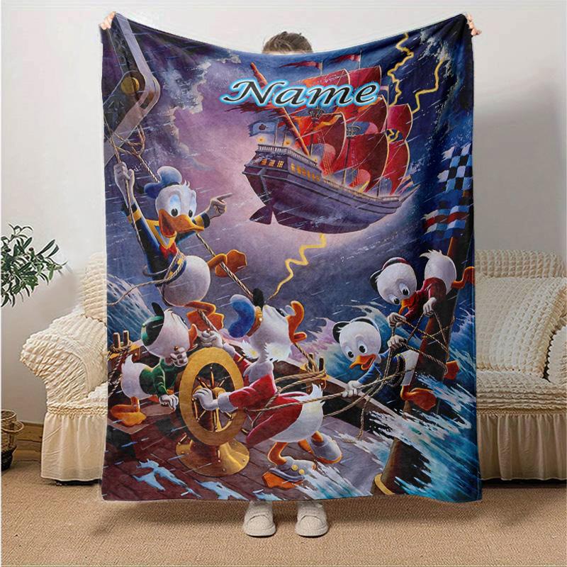 Custom 1pc Donald Duck's Water Fun Blanket, Soft And Comfortable Blanket, Casual Warm, Camping Travel Blanket, Birthday Gift Q91044