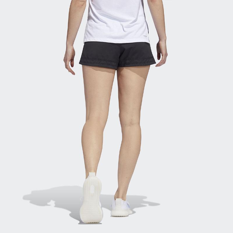 adidas Однотонные дышащие эластичные спортивные шорты с принтом логотипа и буквами, женские шорты черного цвета GC7172