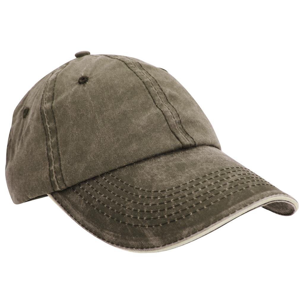 Result Washed Fine Line Cotton Baseball Cap With Sandwich Peak