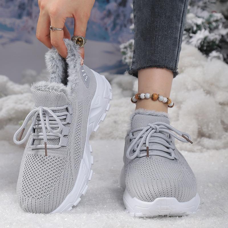 Женские осенне-зимние спортивные кроссовки в стиле "dad" из флиса и Flyknit.