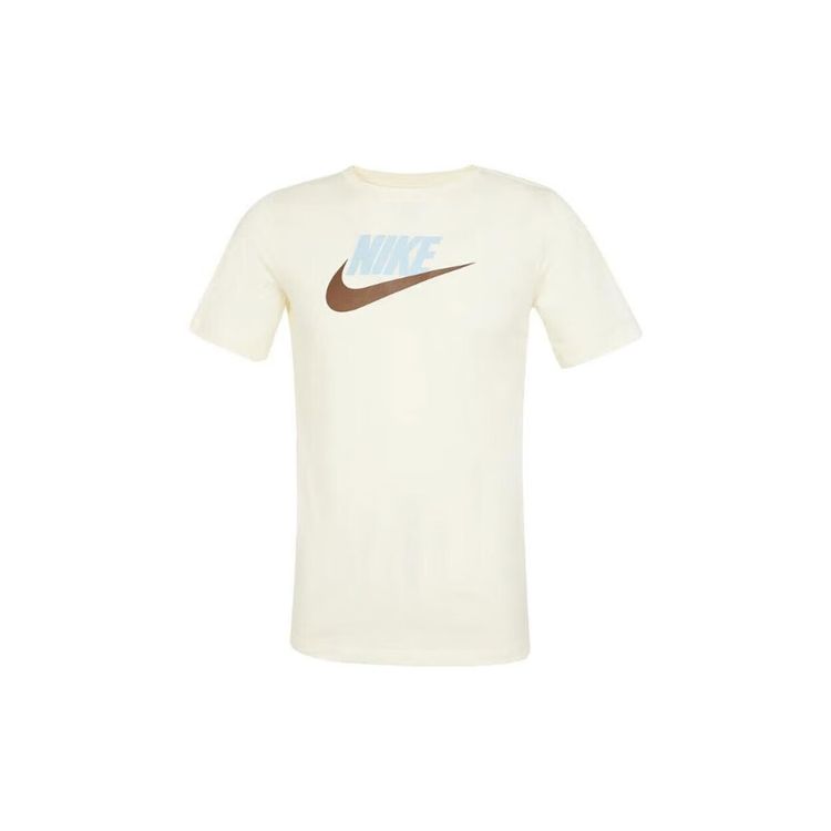 Nike Sportswear Logo Casual Short Sleeve T-Shirt Kids Tops Beige AR5252-113
