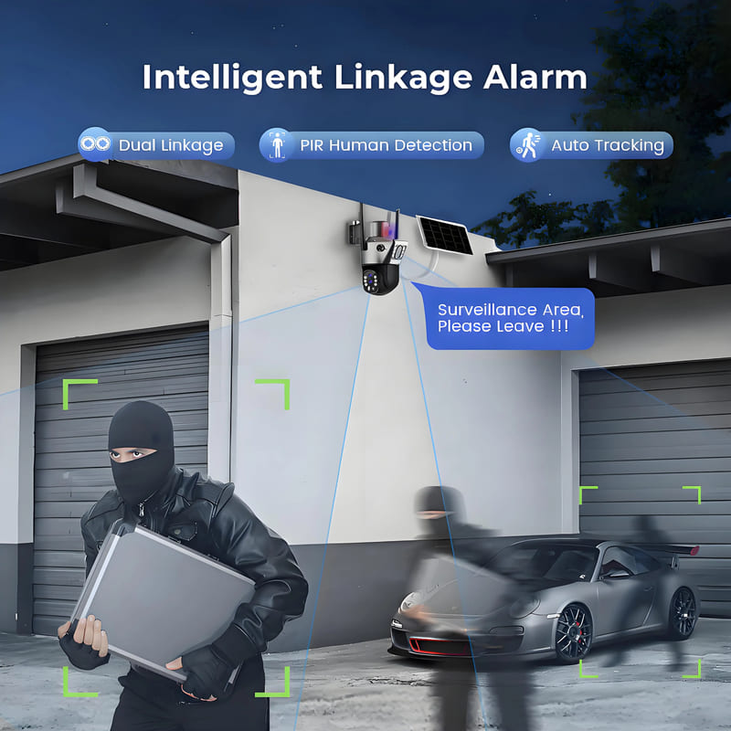 LS VISION 10x Zoom 4G SIM Solar Camera Outdoor 6K 12MP Three Lens HD Night Vision IP Surveillance Camera Security Protection PTZ CCTV Cam