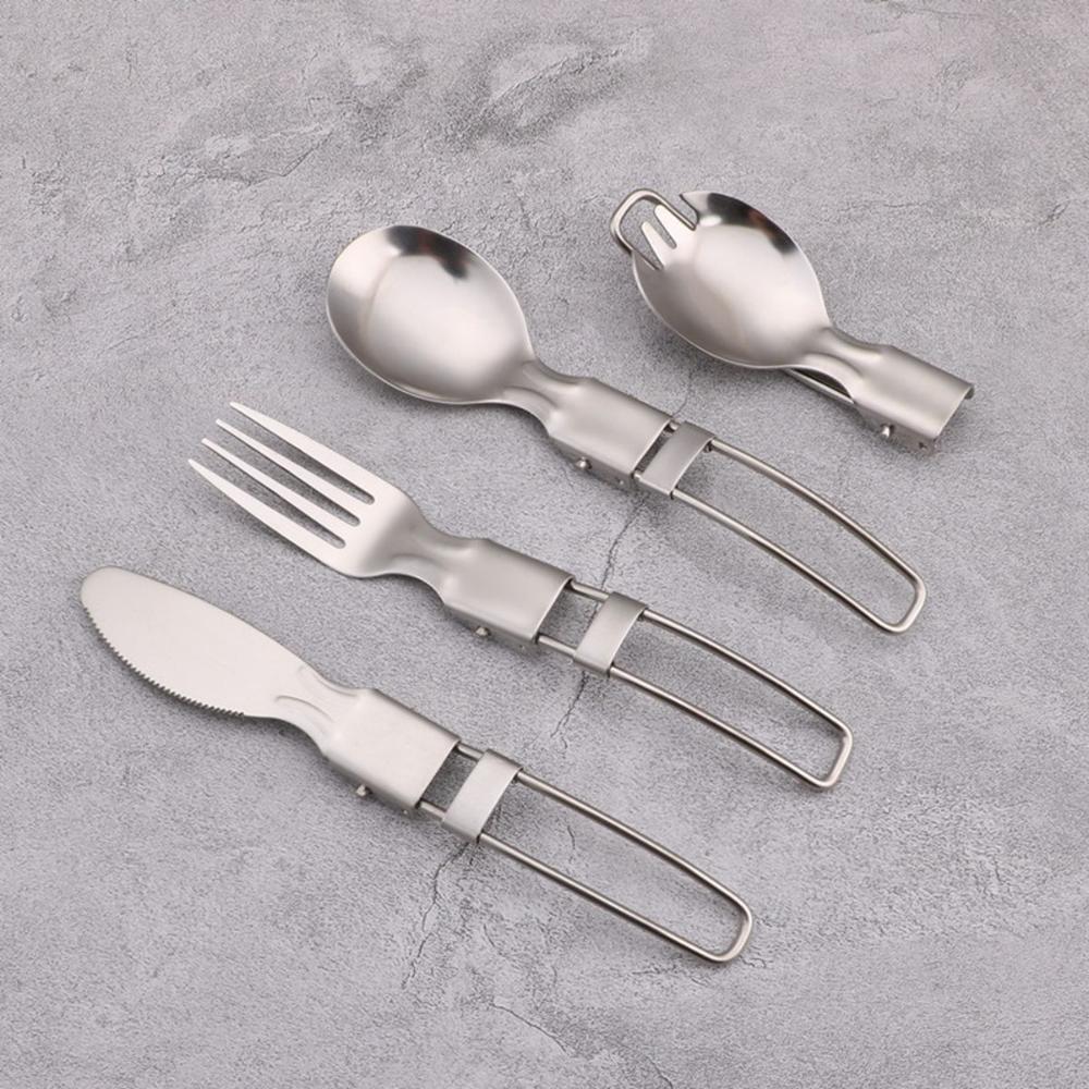Travel Picnic Camping Folding Utensils Tableware Spoon Fork Cutlery Spork