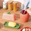 Strawberry Shape Butter Freshness Jar Ceramic Chopstick Tube Butter Box Butter Dish  Restaurant