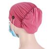 Solid Color Chemo Cap Hair Accessories Cotton Turban New Cap Button Render  Women