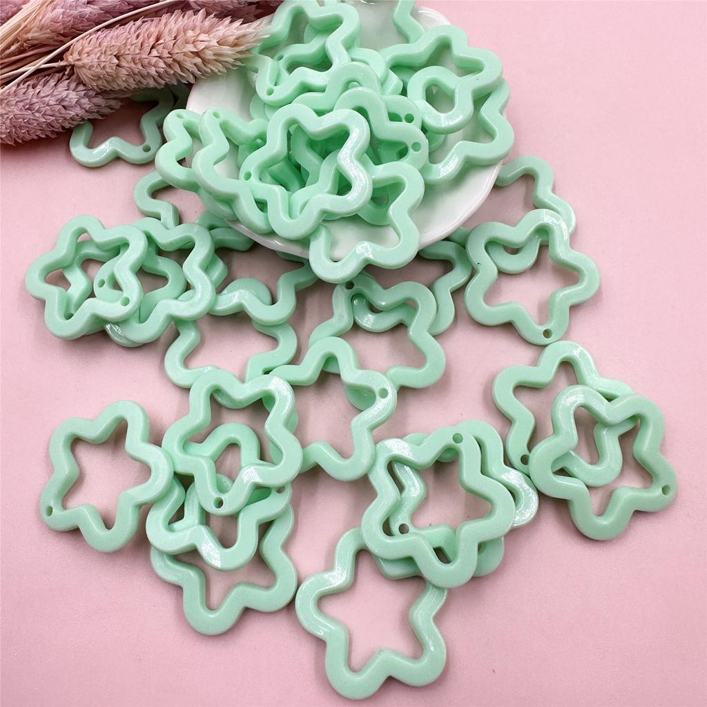 Высококачественная подвеска в виде звезды пентаграммы, 40 шт., подвески цвета конфет для ожерелья, сережек, изготовление украшений своими руками, 30 мм, акрил