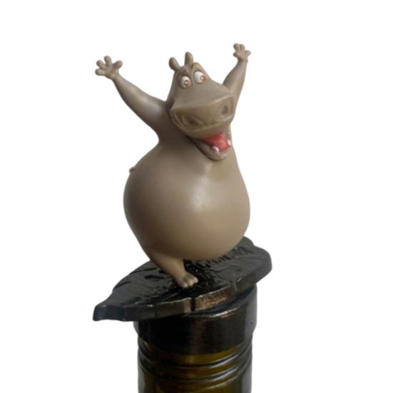 Пробка для бутылки вина в виде бегемота, забавная пробка для напитков в виде головы животного-бегемота