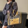 Hot Sale Transparent Niche Bag Women's Design Large Capacity Shoulder Bag Fashion Child and Mother Bag