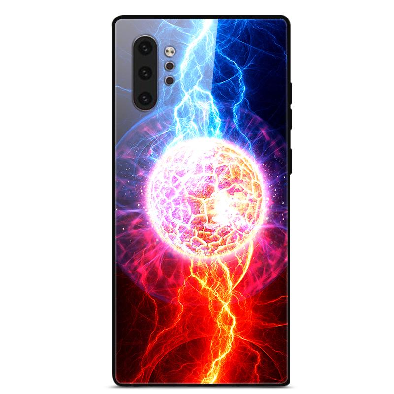 Phone Case For Samsung Galaxy Note 10 Plus Coque Tempered Glass Hard Back Cover For Samsung Note 10 Case Note10+ Funda Bumper