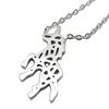 7bis [P3873] - Handmade Silver 'Unicorn' Steel Necklace - 20x12 Mm