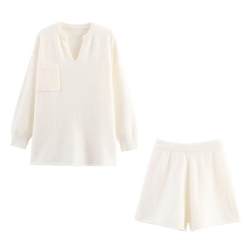 Araltay New Arrival Fashion Style Women's Clothing Fashion All-Match Minimalist Casual Style Hemming Knitted Tops Shorts