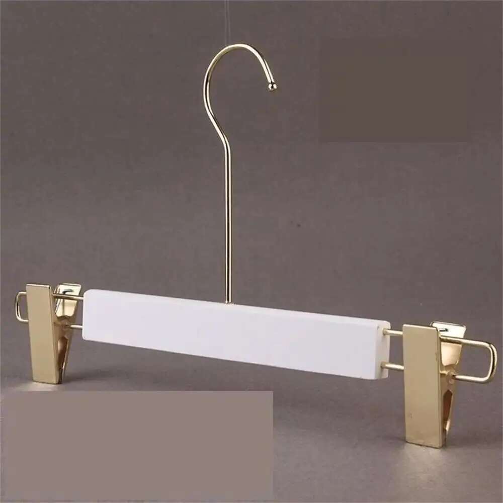 5 шт. Белые вешалки для женской одежды Белые деревянные вешалки для демонстрации одежды в магазине Золотой крючок Корейская версия Индивидуальная гравировка логотипа