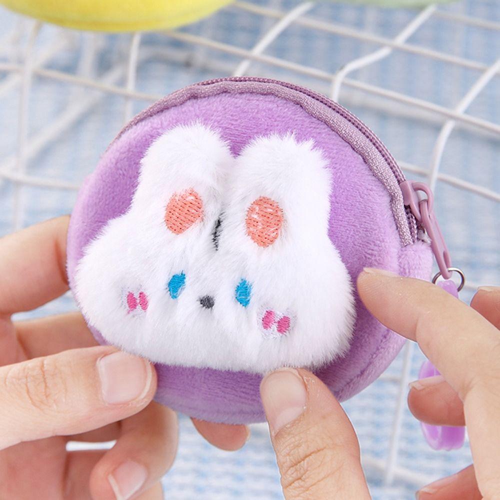 Soft Animal Cartoon Plush Coin Purse Cute Headphone Bag Durable Lipstick Storage Bag  Student