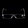 Men Women Frameless Reading Glasses Classic Resin Clear Lens Eyeglasses Fashion Ultralight Portable Presbyopia Eyewear