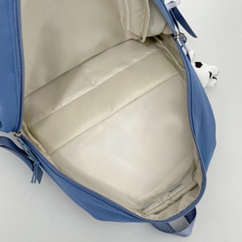 Girls Backpack Cute School Bags for Student Teens Girls Pockets Women Laptop Backpack Harajuku Pendant Backpack Cartoon Cute Badge Bear Bag