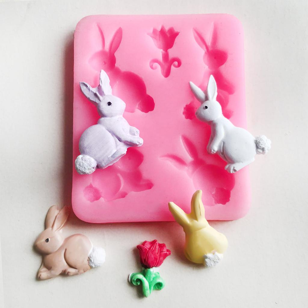 Rabbits Shape Silicone Moulds Animal Candle Molds Cake Molds Handmade Epoxy Resin Molds Plasters Molds for Candle Making
