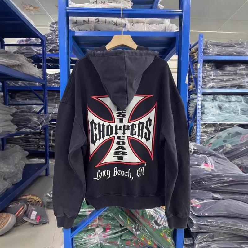 Unisex Oversized Hooded Sweatshirt With Cross Print Streetwear Style Cotton Zip-Up Pullover Fall