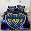 Size 3D Printed Football Club Standard Bedding Three-Piece Quilt Cover Pillowcase