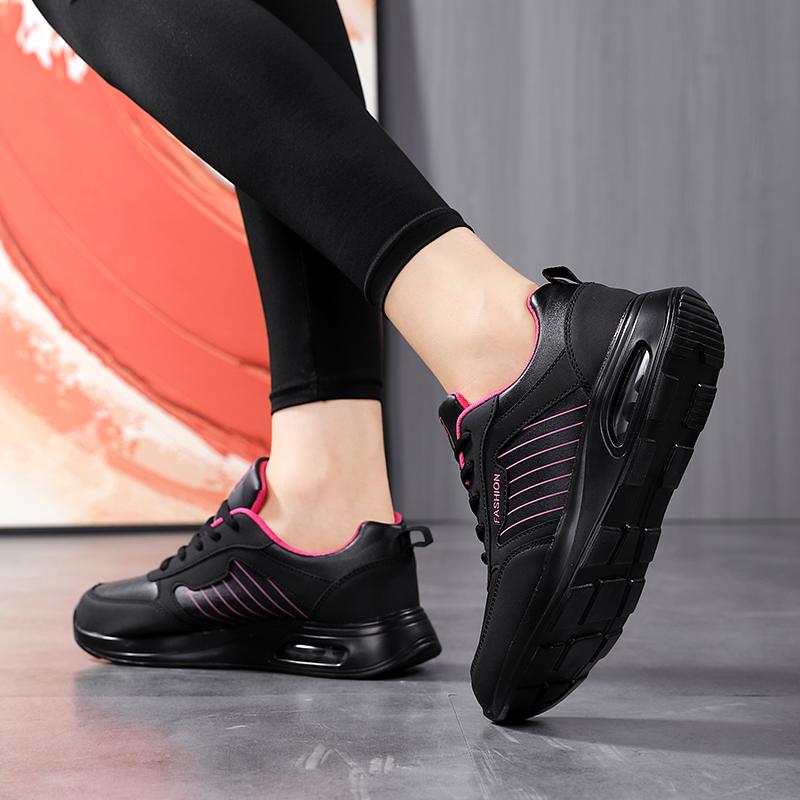 Женские черные кроссовки для бега, повседневная спортивная обувь, кроссовки для ходьбы, большие размеры