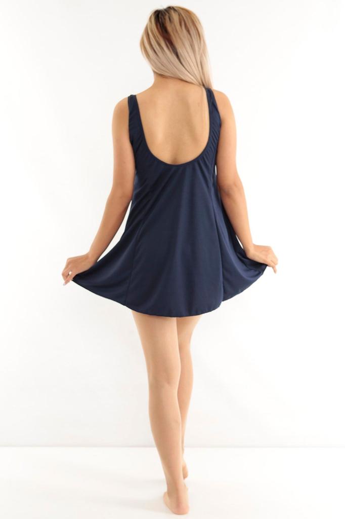 Women's Style Big Size Swimsuit Black Plus Size Skirted Swimsuit