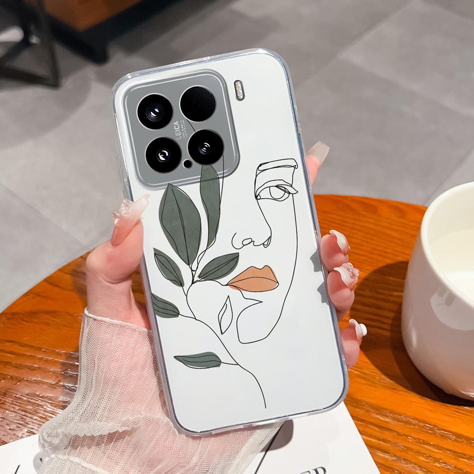 Чехол 'Цветы для отдыха' для Xiaomi 15 Pro, Прозрачные чехлы для телефона, Цветная мягкая задняя крышка для Xiaomi15 15Pro, Силиконовый противоударный корпус