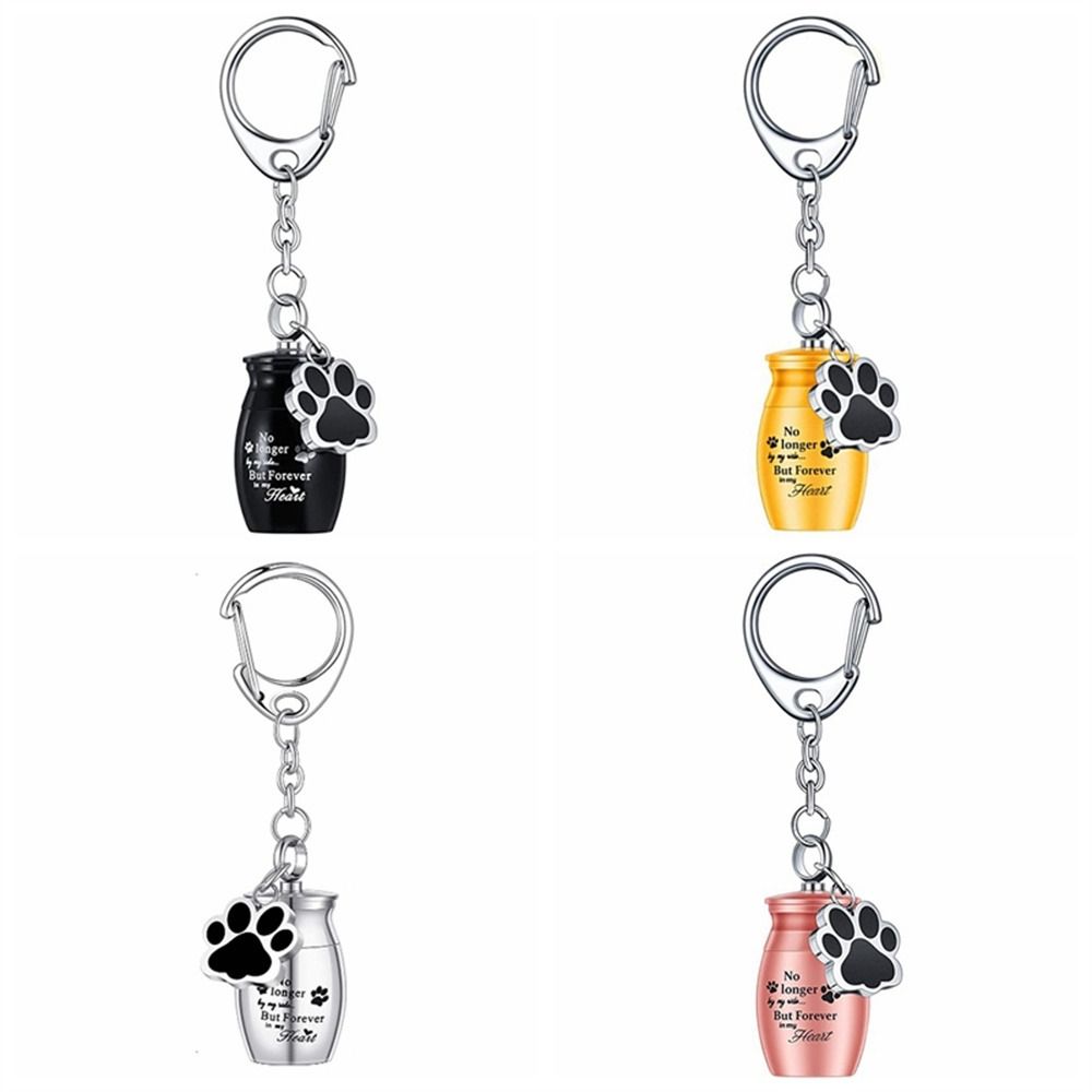 Dog Cat Ashes Pet Urns Keychain Paw Print Pet Urns Keyring Dog Ashes Keepsake  Cremation Jewelry