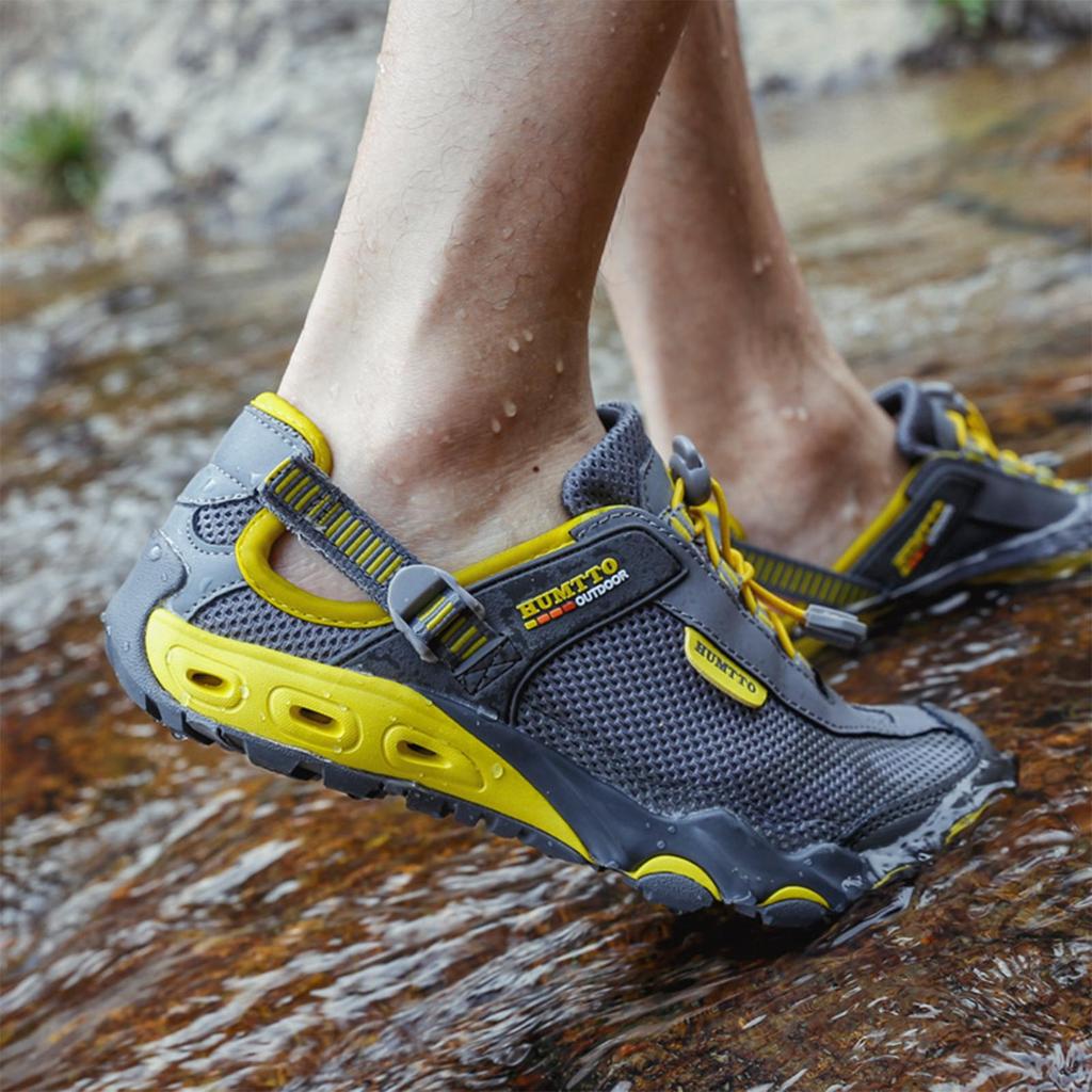 HUMTTO Летняя походная обувь, дышащая, быстросохнущая, уличная спортивная обувь для воды для мужчин, нескользящие модные треккинговые кроссовки, мужские