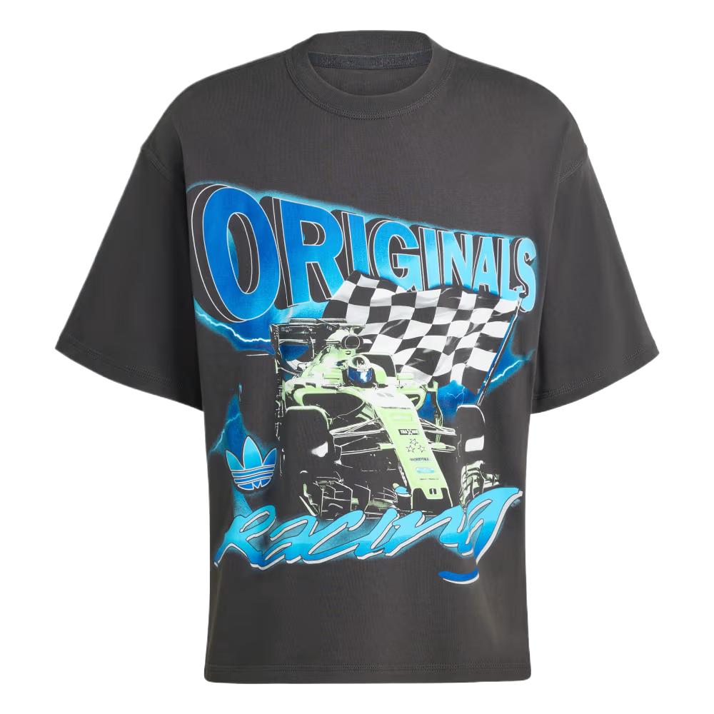 adidas Мужская футболка Originals Motocar с круглым вырезом и спущенной линией плеча Топы KQ5207