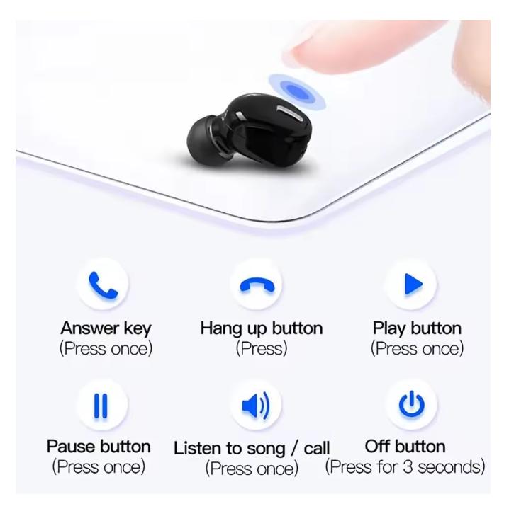 2025 X9 Беспроводные наушники Bluetooth-совместимые 5.0 с микрофоном Одиночный вкладыш Спортивная гарнитура Для Xiaomi Huawei Стерео звук Наушники