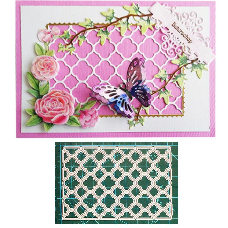 Прямоугольная выдолбленная сетка-рамка Узор Металлические стальные штампы Трафареты Скрапбукинг Ремесло Штамп 3D DIY Изготовление праздничных открыток