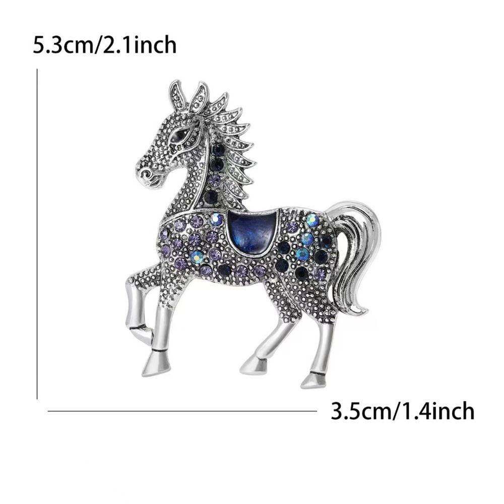 Unisex Rhinestone Horse Brooch Enamel Year of The Horse Brooch Elegant New Year's Accessories  Gift