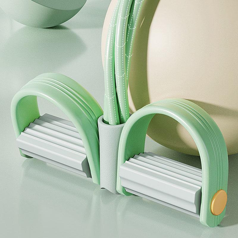 Четырехтрубный педальный эспандер: Портативное многофункциональное фитнес-оборудование для дома, йоги, похудения и тренировки живота