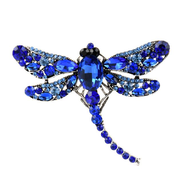 Ретро Большие Хрустальные Броши Стрекозы Женские Цветные Сплавы Насекомые Брошь Булавки Подарки