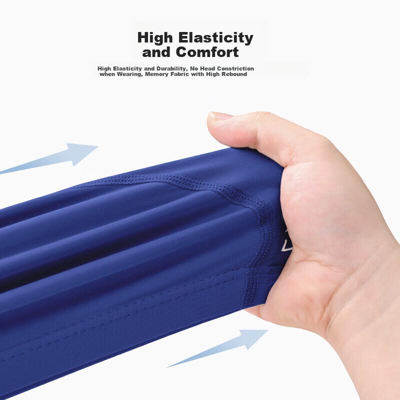 Li-Ning Swimming Cap, Comfortable Fabric, for Long Hair, Ear Protection, Non-Sticky, 1512 Blue