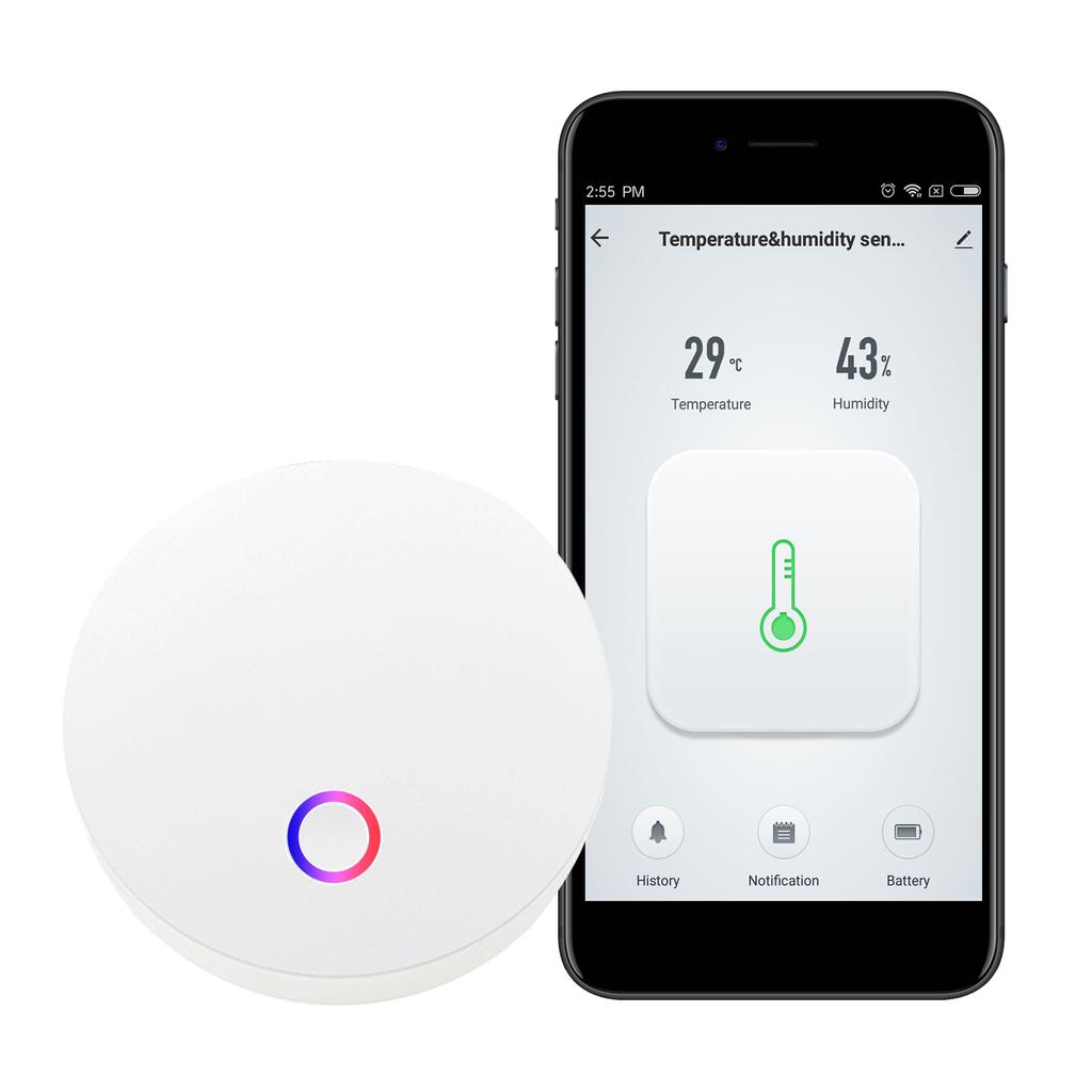 Wifi Gateway Smart Hub for Smart Thermometer Hygrometer Compatible with Alexa Google Home Tuya