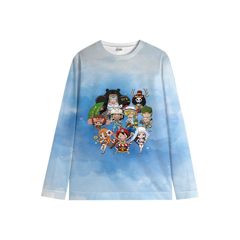 One Piece Luffy свитер Chopper Boys Girls Милая толстовка Zoro Sanji Kids Family Новогодние толстовки с круглым вырезом