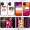 LGBT Lesbian Flag Phone Case For IPhone 13 12 11 XS X 8 7 6 Plus Mini Pro Max SE 2022 Soft Black Phone Cover