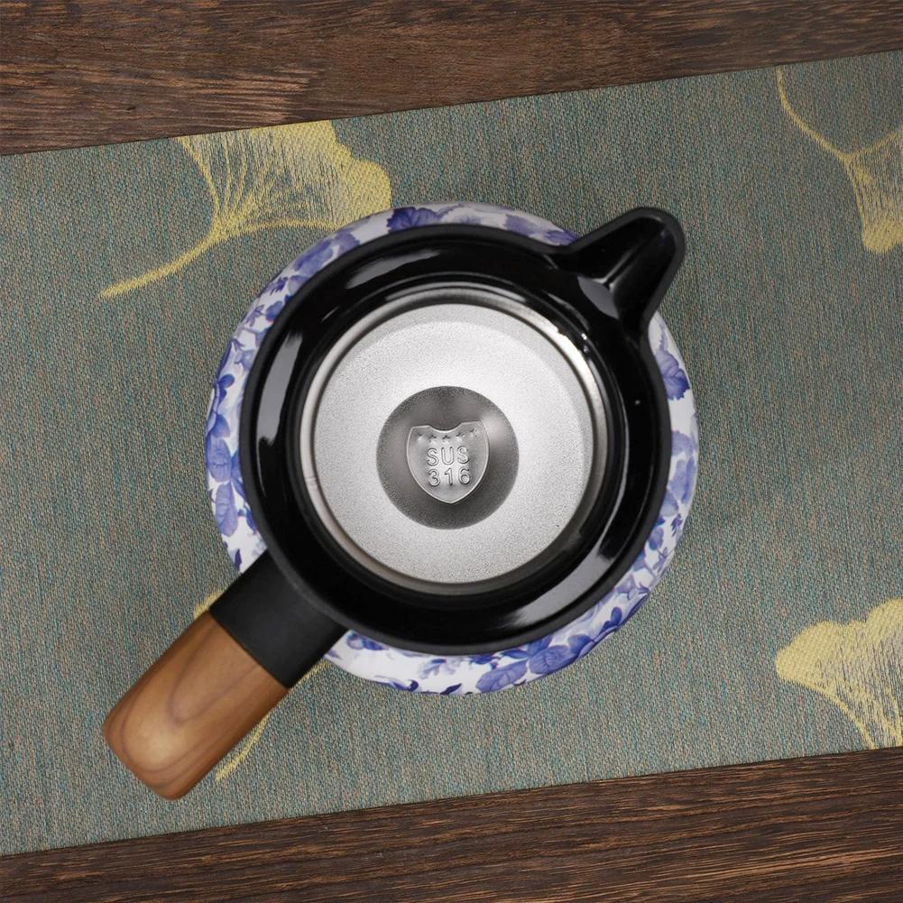 1000 мл двухслойный вакуумный заварочный чайник с цветочным узором из нержавеющей стали со встроенным заварочным устройством для горячих напитков